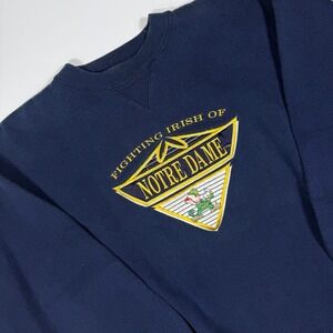 Midwest Embroidery Notre Dame Fighting Irish Sweatshirt Navy Blue Mens Large